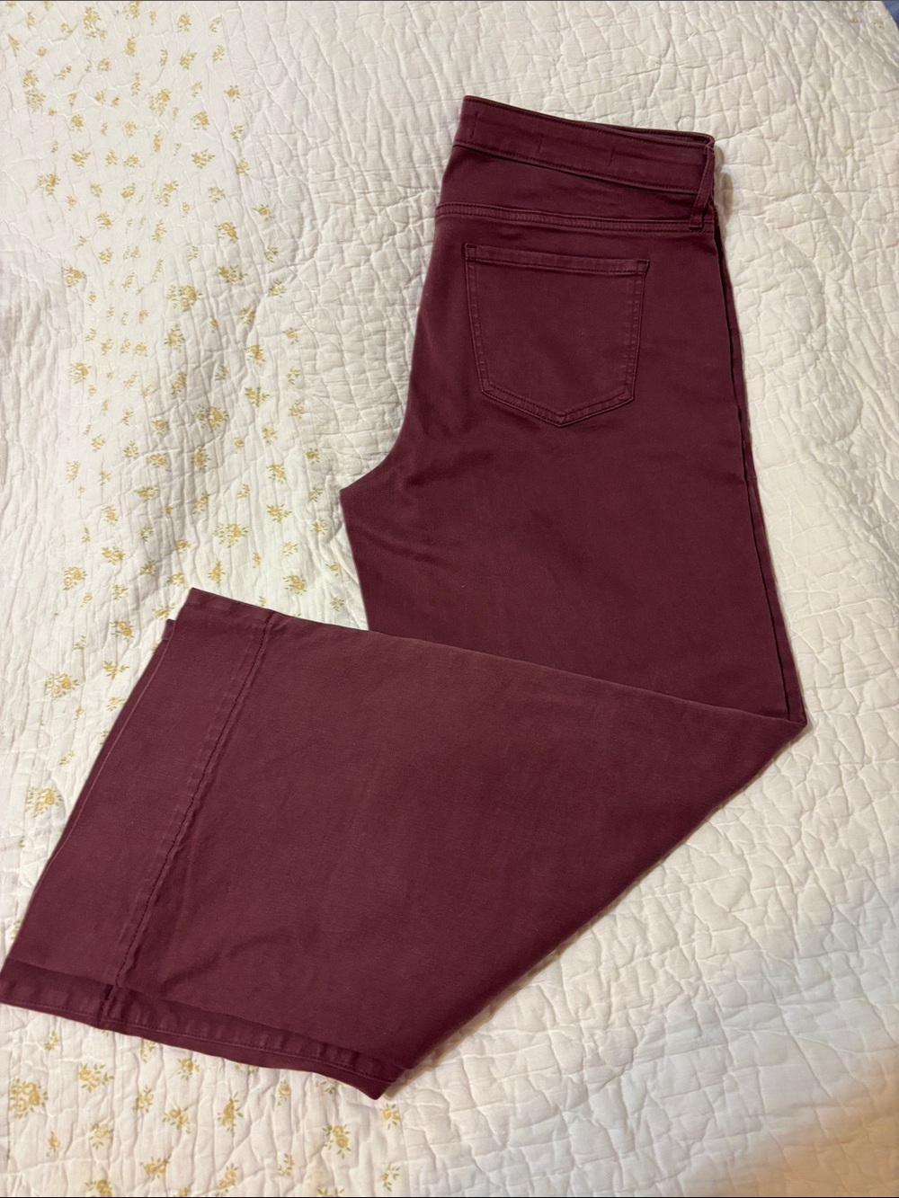 NYDJ Wide-Leg Jeans in Deep Burgundy